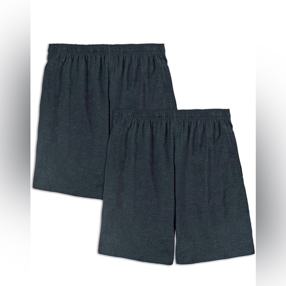 Fruit of the loom- ever soft Men's Charcoal Gray Shorts - 2 Pack medium  NEW